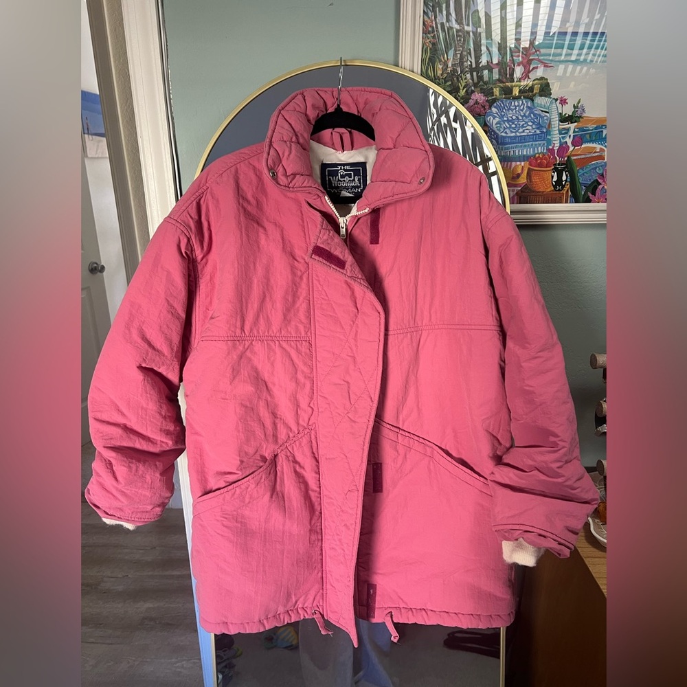 Woolrich pink coat made in USA